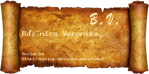 Bénics Veronika névjegykártya